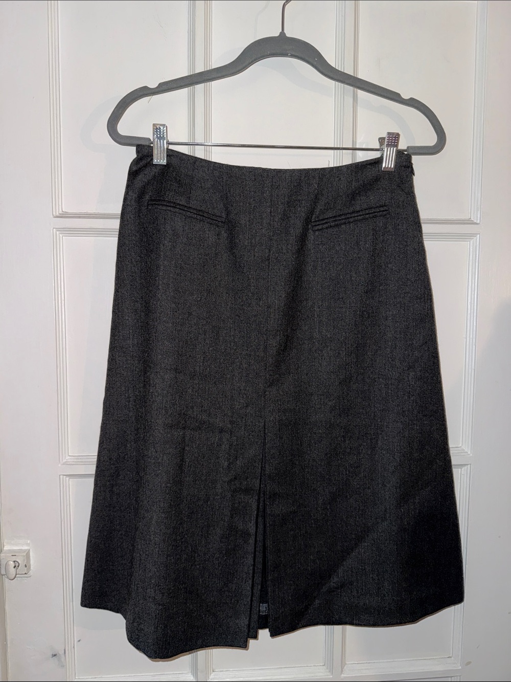 Talbot’s Wool Charcoal A-Line Midi Skirt 8